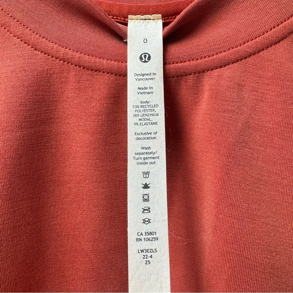Lululemon Perfectly Oversized Cropped Crew Sweatshirt Softstreme Cayenne Red 0